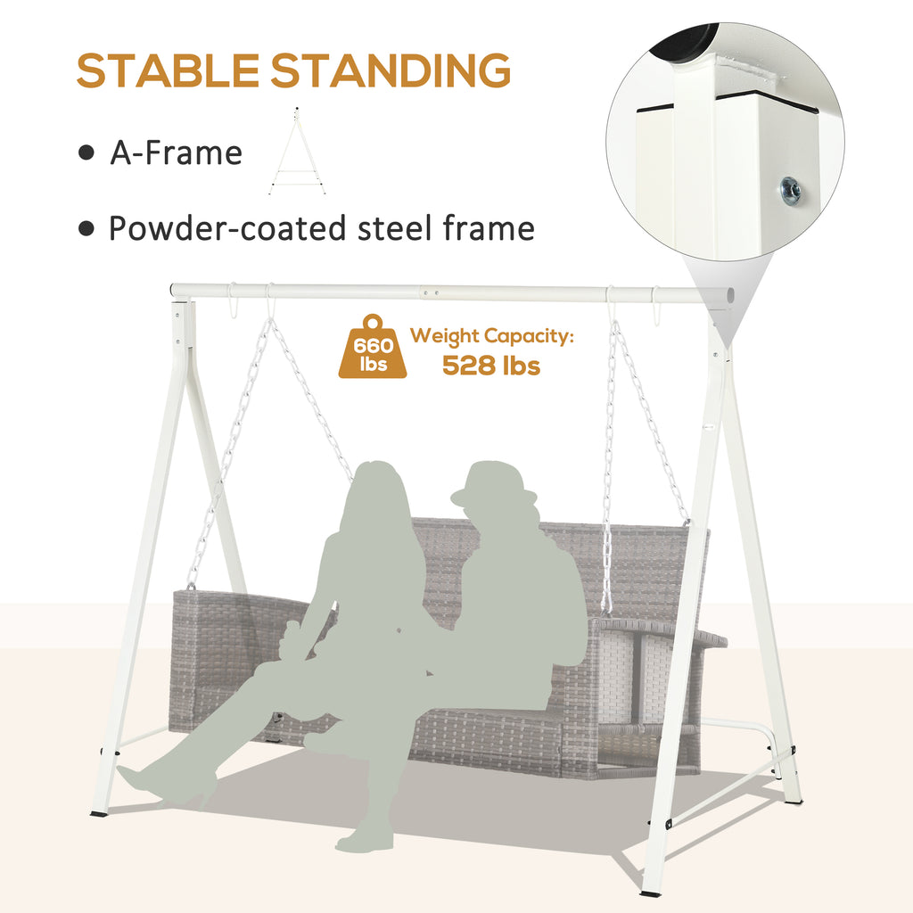 Frame for 3-Seater Porch Swing with Cupholder