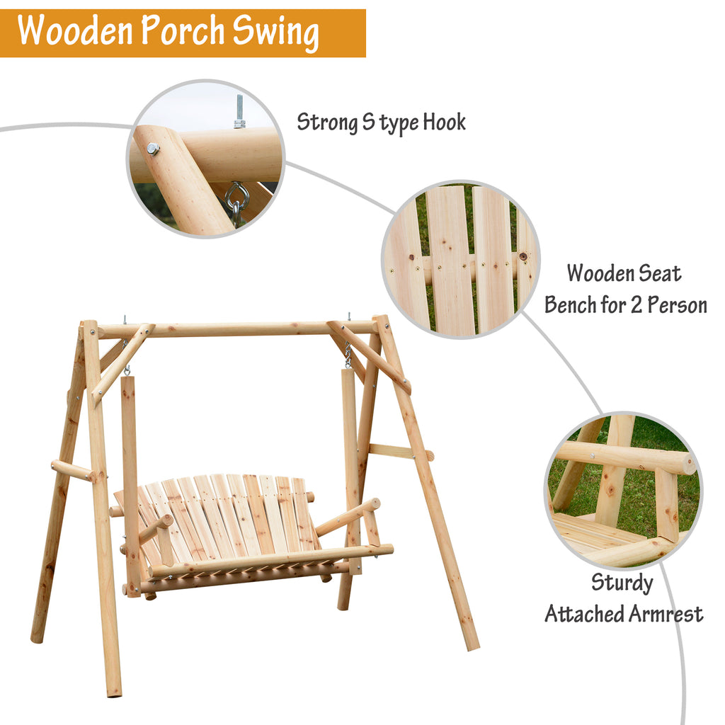 2-Seater Swing Bench with Frame
