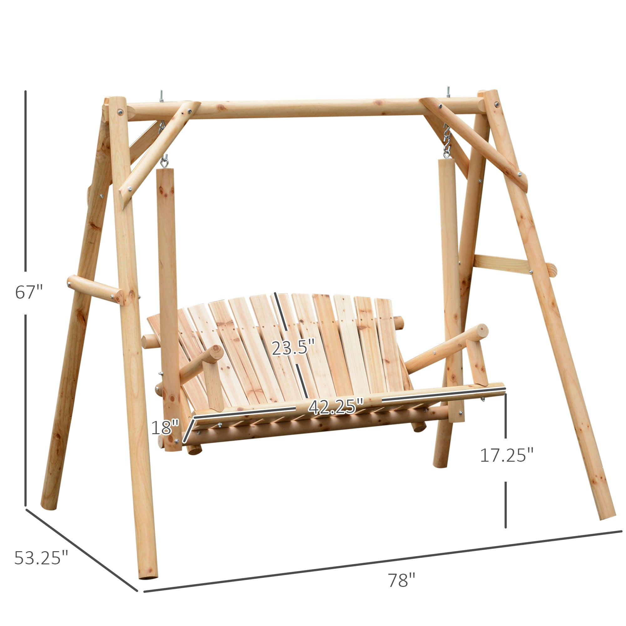 2-Seater Swing Bench with Frame
