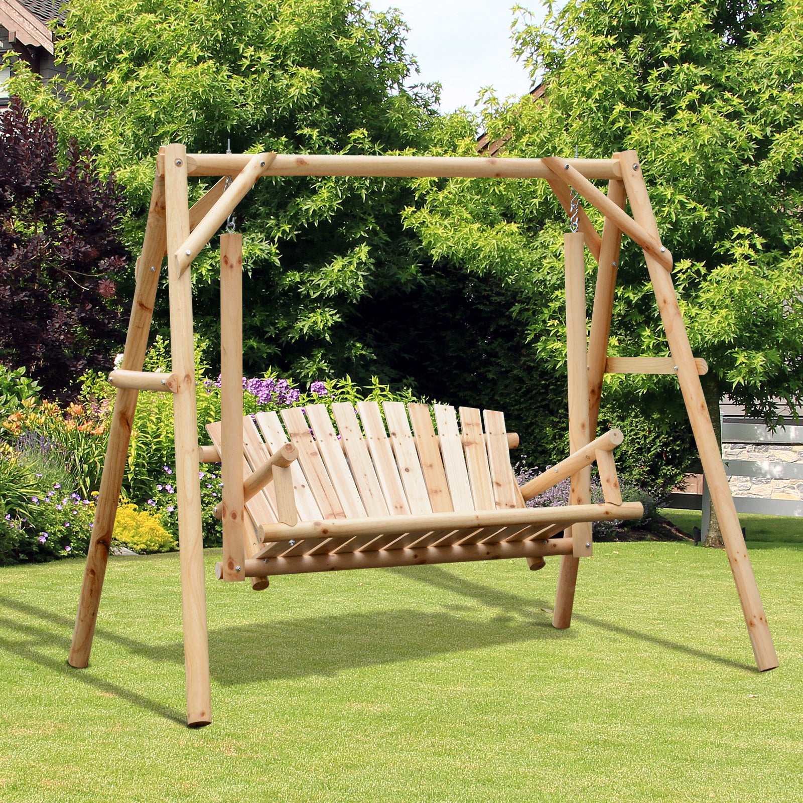 2-Seater Swing Bench with Frame